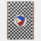 Philippinische Flagge wirft Decke (Vorderseite Vertikal)
