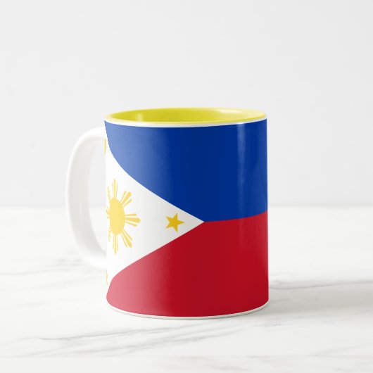 philippinische Flagge Zweifarbige Tasse (Vorderseite Links)