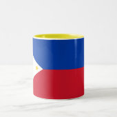 philippinische Flagge Zweifarbige Tasse (Mittel)