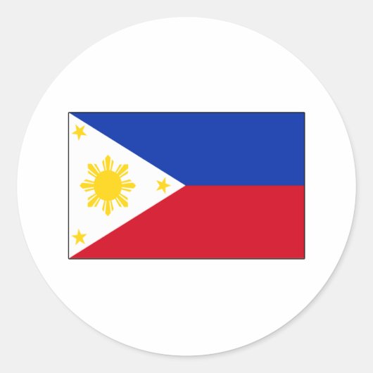 Philippinische Flaggen - T - Shirt und Geschenke Runder Aufkleber (Vorderseite)