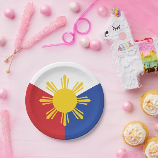 Philippinische Flaggenelemente Pappteller (Party)