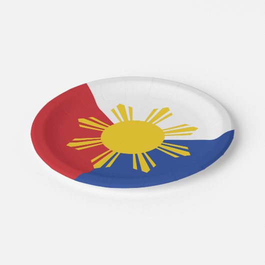Philippinische Flaggenelemente Pappteller (Schrägansicht)