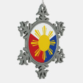 Philippinische Flaggenelemente Schneeflocken Zinn-Ornament (Links)