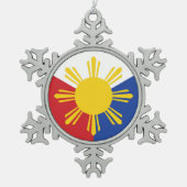 Philippinische Flaggenelemente Schneeflocken Zinn-Ornament (Vorderseite)