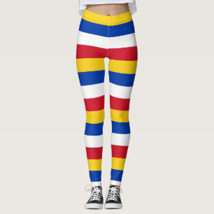 Philippinische Flaggenfarben Horizontal Streifen Leggings