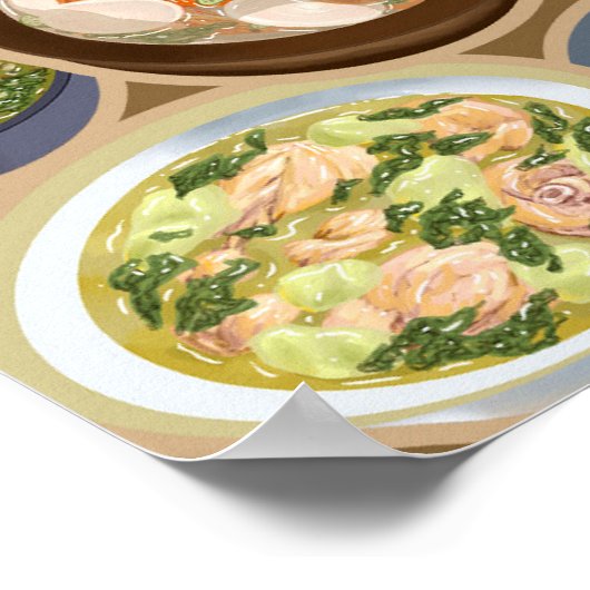 Philippinische Geschirr / Pinoy Food Ulam Poster (Ecke)