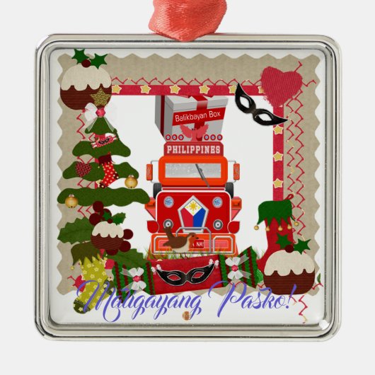 Philippinische Laterne, Plädoyer, Flagge, Ornament Aus Metall (Vorne)