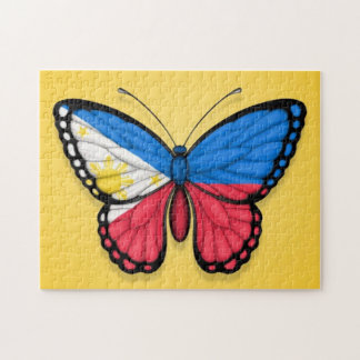 Philippinische Schmetterlings-Flagge auf Gelb Puzzle