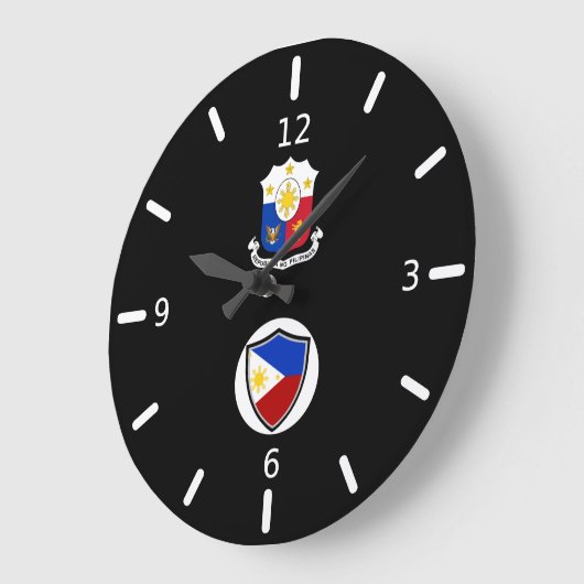 Philippinische Wappenmarke Große Wanduhr (Winkel)