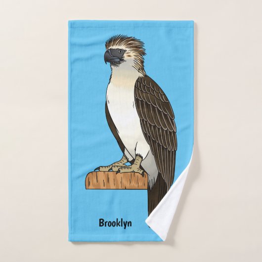 Philippinischer Adler-Cartoon Badhandtuch Set (Handtuch)