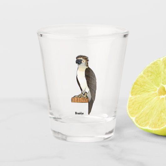 Philippinischer Adler-Cartoon Schnapsglas (Vorderseite)
