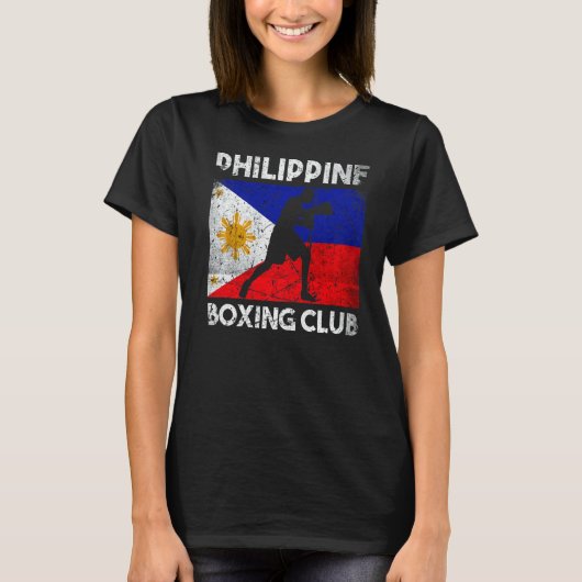 Philippinischer Boxing-Club Philippinische Flagge T-Shirt (Vorderseite)