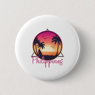 Philippinischer Stolz Strand Surfen Geschenk Phili Button