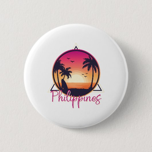 Philippinischer Stolz Strand Surfen Geschenk Phili Button (Vorderseite)