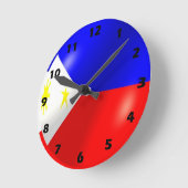 philippinisches Flaggendesign Runde Wanduhr (Winkel)