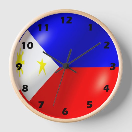 philippinisches Flaggendesign Wanduhr (Vorderseite)