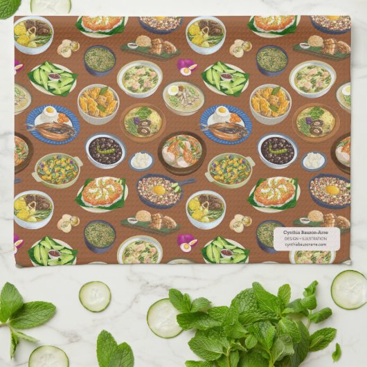 philippinisches Lebensmittelmuster Geschirrtuch (Gefaltet)