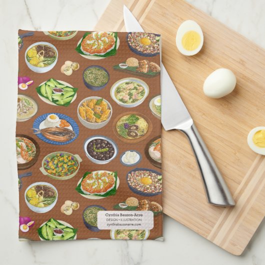 philippinisches Lebensmittelmuster Geschirrtuch (Viertel Falte)