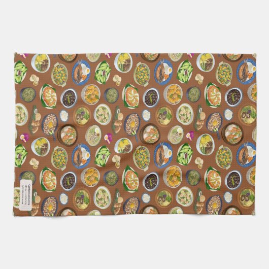 philippinisches Lebensmittelmuster Geschirrtuch (Horizontal)