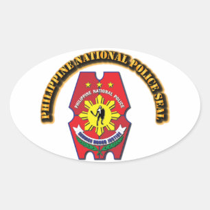 Philippinisches nationale Polizei-Siegel mit Text Ovaler Aufkleber