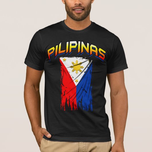 philippinisches T-Stück der Flagge (pilipinas) T-Shirt (Vorderseite)