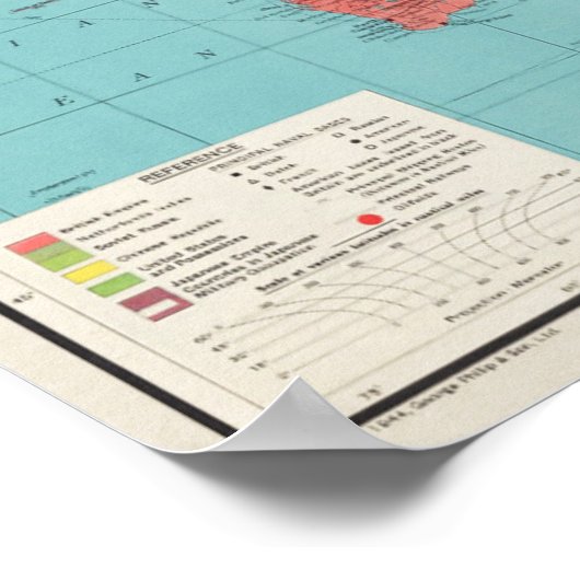 Philips' Kriegsmappe des Pazifiks, 1945 Poster (Ecke)