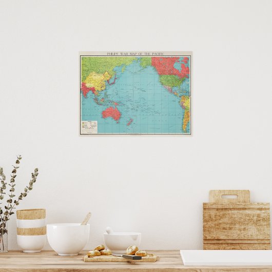 Philips' Kriegsmappe des Pazifiks, 1945 Poster (Küche)