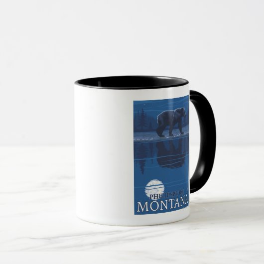 Philipsburg, MontanaBear im Mondlicht Tasse (VorderseiteRechts)