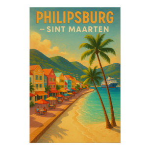„PHILIPSBURG — SINT MAARTEN“ Retro-Reiseziel 2026 Poster
