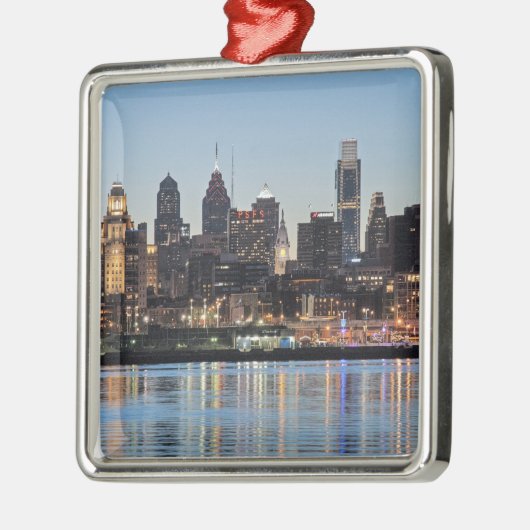 Phillicher Sonnenuntergang Silbernes Ornament (Links)