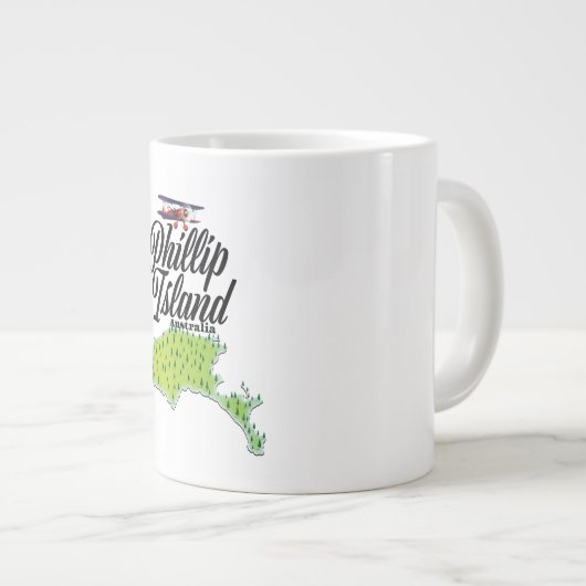 Phillip Island Australia-Karte Jumbo-Tasse (Vorderseite Rechts)