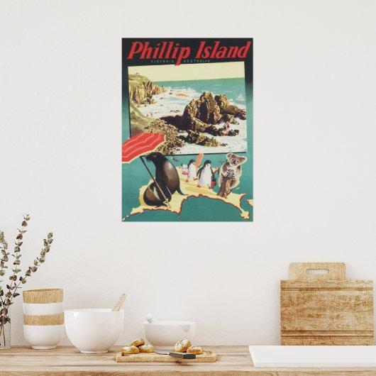 Phillip Island, Australien Vintage Travel Poster (Küche)