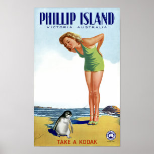 Phillip Island Victoria Australia Vintage Poster