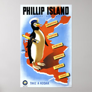 Phillip Island Victoria Australia Vintage Poster