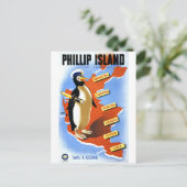 Phillip Island Victoria Australia Vintage Poster Postkarte (Stehend Vorderseite)