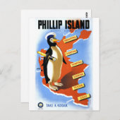 Phillip Island Victoria Australia Vintage Poster Postkarte (Vorne/Hinten)