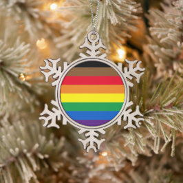 Phillip Regenbogenstolz Gay-Inclusive-Diversity-Fl Schneeflocken Zinn-Ornament