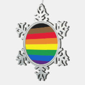 Phillip Regenbogenstolz Gay-Inclusive-Diversity-Fl Schneeflocken Zinn-Ornament (Rechts)