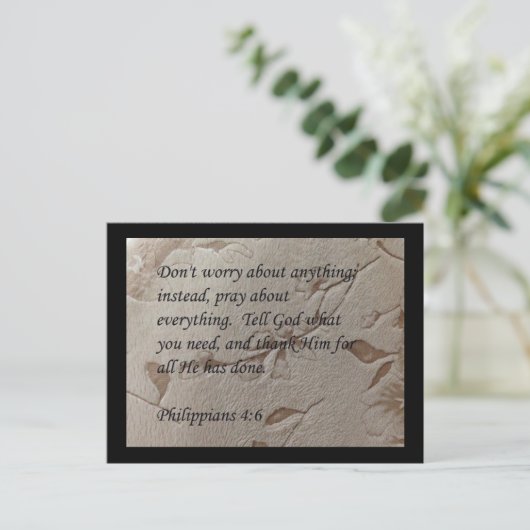 Phillipianer 4:6-Schriftstellenkarte Postkarte (Stehend Vorderseite)