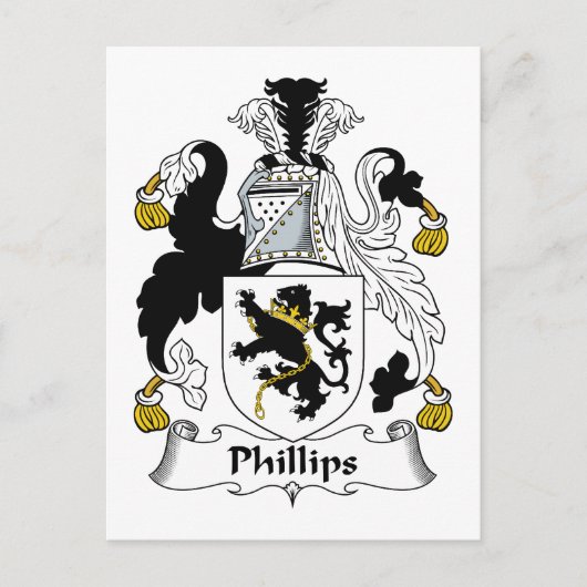Phillips Familienwappen Postkarte (Vorderseite)