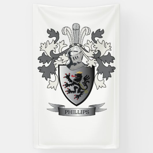 Phillips-Familienwappen-Wappen Banner (Vertikal)