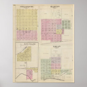 Phillipsburg, Marvin, Long Island, Logan, Kansas Poster
