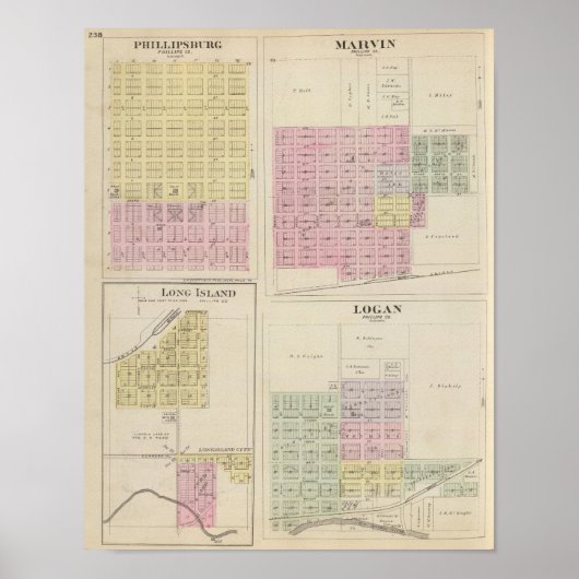Phillipsburg, Marvin, Long Island, Logan, Kansas Poster (Vorne)