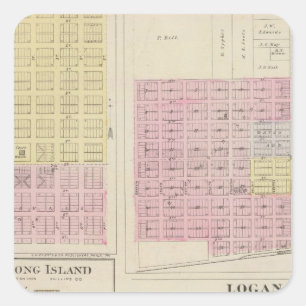 Phillipsburg, Marvin, Long Island, Logan, Kansas Quadratischer Aufkleber