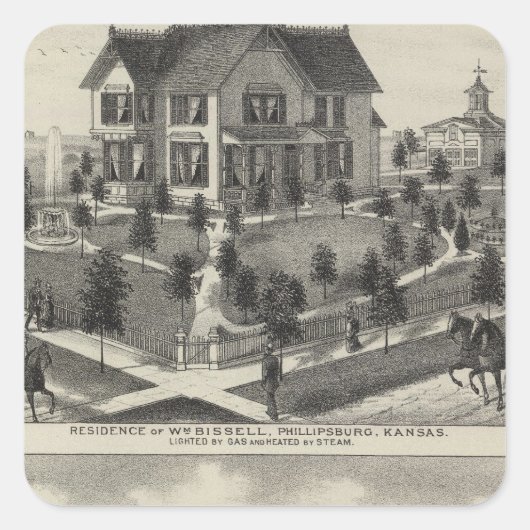 Phillipsburg Traders Bank, Kansas Quadratischer Aufkleber (Vorderseite)