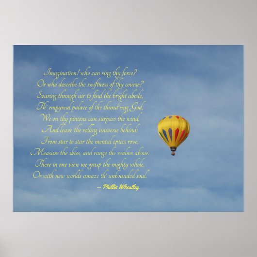 Phillis Wheatley Imagination Hot Air Ballon Sky Poster (Vorne)