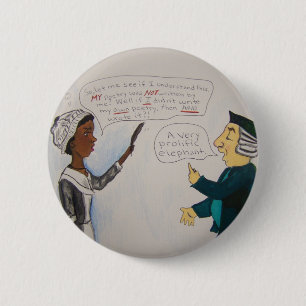 Phillis Wheatley politischer Cartoon-Knopf Button