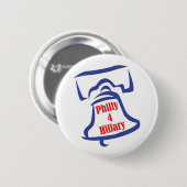 Philly 4 Hillary Knopf Button (Vorne & Hinten)