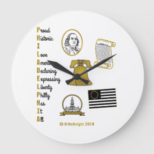 Philly Akronym Wall Clock Große Wanduhr