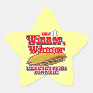 Philly Baseball Gewinner Gewinner Cheesesteak Aben Stern-Aufkleber